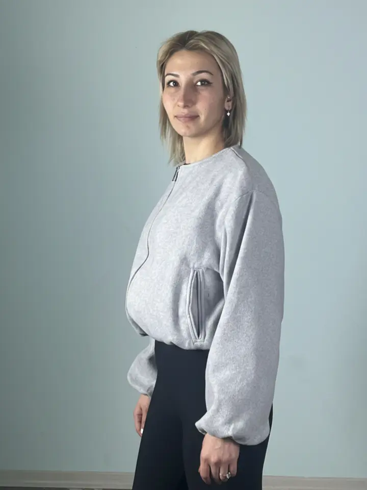 gri kadın bomber ceket detay - soiepole